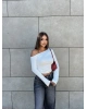 Beyaz Omuz Dekolteli Crop