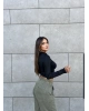 Siyah Damla Dekolteli Crop