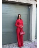 Kırmızı Dikiş Detay Alt Üst Takım