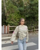 Sarı Çizgili Bisiklet Yaka Sweatshırt