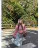 Pembe Korse Crop Hırka