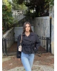 Siyah Kruvaze Yaka Araboy Trençkot