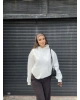 Beyaz Angel Taş İşlemeli Sweatshırt