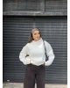 Beyaz Angel Taş İşlemeli Sweatshırt