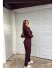 Bordo Jogger Pantolon Büstiyerli Hırka Takım