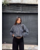 Yeşil Mini Ekoseli Bomber Ceket