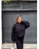 Siyah Angel Taş İşlemeli Sweatshırt