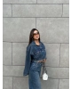 Mavi Yıkamalı Crop Ceket