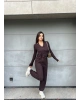 Kahverengi Jogger Pantolon Büstiyerli Hırka Takım