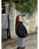 Siyah Zra Model Kaşe Mont
