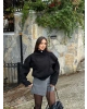 Siyah Zra Model Kaşe Mont