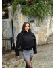Siyah Zra Model Kaşe Mont