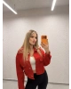Kırmızı Crop Ceket