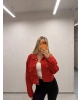 Kırmızı Crop Ceket