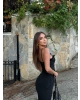 Siyah Tül Detay Balenli Bralet