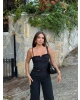 Siyah Tül Detay Balenli Bralet