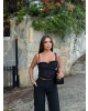 Siyah Tül Detay Balenli Bralet
