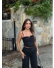 Siyah Tül Detay Balenli Bralet