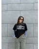 Siyah Kolları Çizgili Oversize Sweatshırt