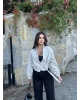 Bej Kemerli Crop Trenç Ceket
