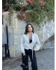Bej Kemerli Crop Trenç Ceket