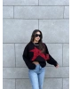 Siyah Star Oversize Triko