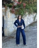 Fermuarlı Kot Ceket Baggy Pantolon Takım