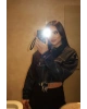 Mavi Taşlı Crop Kot Ceket