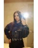 Mavi Taşlı Crop Kot Ceket