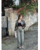 Yeşil Kemerli Wide Leg Jean