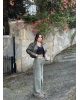 Yeşil Kemerli Wide Leg Jean