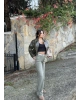 Yeşil Kemerli Wide Leg Jean
