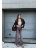 Kahverengi Kemerli Wide Leg Jean