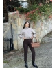 Kahverengi Yüksek Bel Kaşe Pantolon