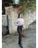 Kahverengi Yüksek Bel Kaşe Pantolon
