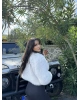Beyaz Crop Kürk Ceket