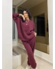 Bordo Oversize Eşofman Takımı