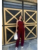 Bordo Sandy Tek Omuz Asimetrik Takım
