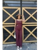 Bordo Tek Omuz Asimetrik Takım