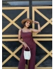 Bordo Tek Omuz Asimetrik Takım