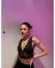 Siyah Dantelli Bralet