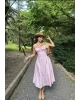 Pembe Askılı Korse Detay Uzun Elbise