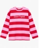 Pembe Baskılı Bisiklet Yaka Overize Sweatshırt