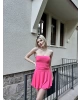 Pembe Straplez Şortlu Elbise