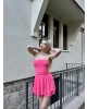 Pembe Straplez Şortlu Elbise