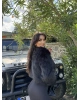 Siyah Crop Kürk Ceket