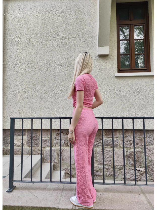 Pembe Büzgü Detay Bürümcük Alt Üst Takım