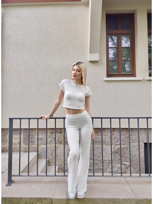 Beyaz Basic Bürümcük Alt Üst Takım
