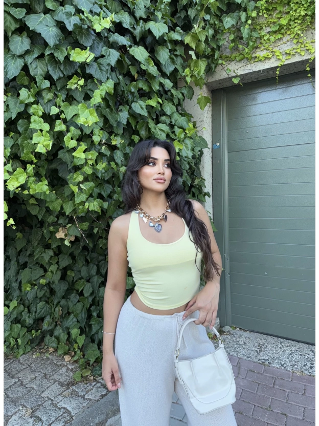 Sarı Boyundan Geçirmeli Crop