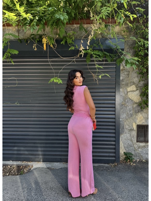 Pembe Omuz Detay Alt Üst Takım